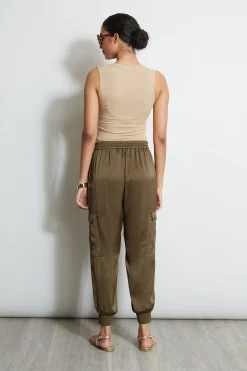 Elie Tahari Satin Cargo Pant- Bottoms