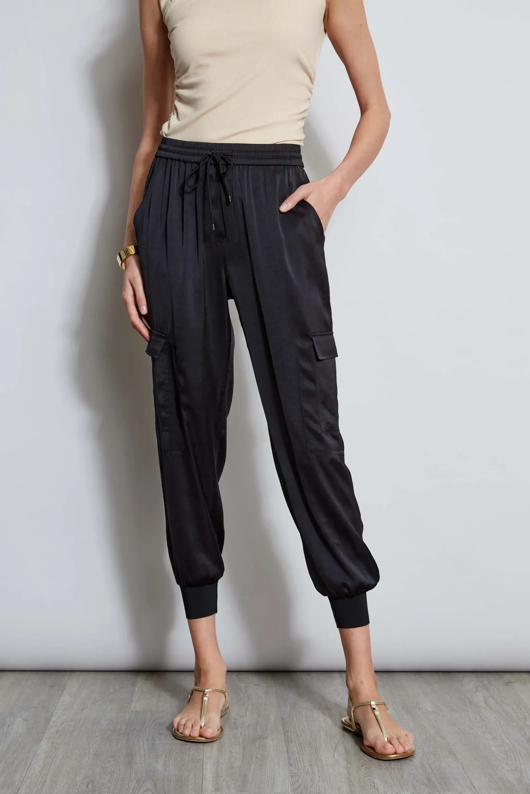 Elie Tahari Satin Cargo Pant- Bottoms