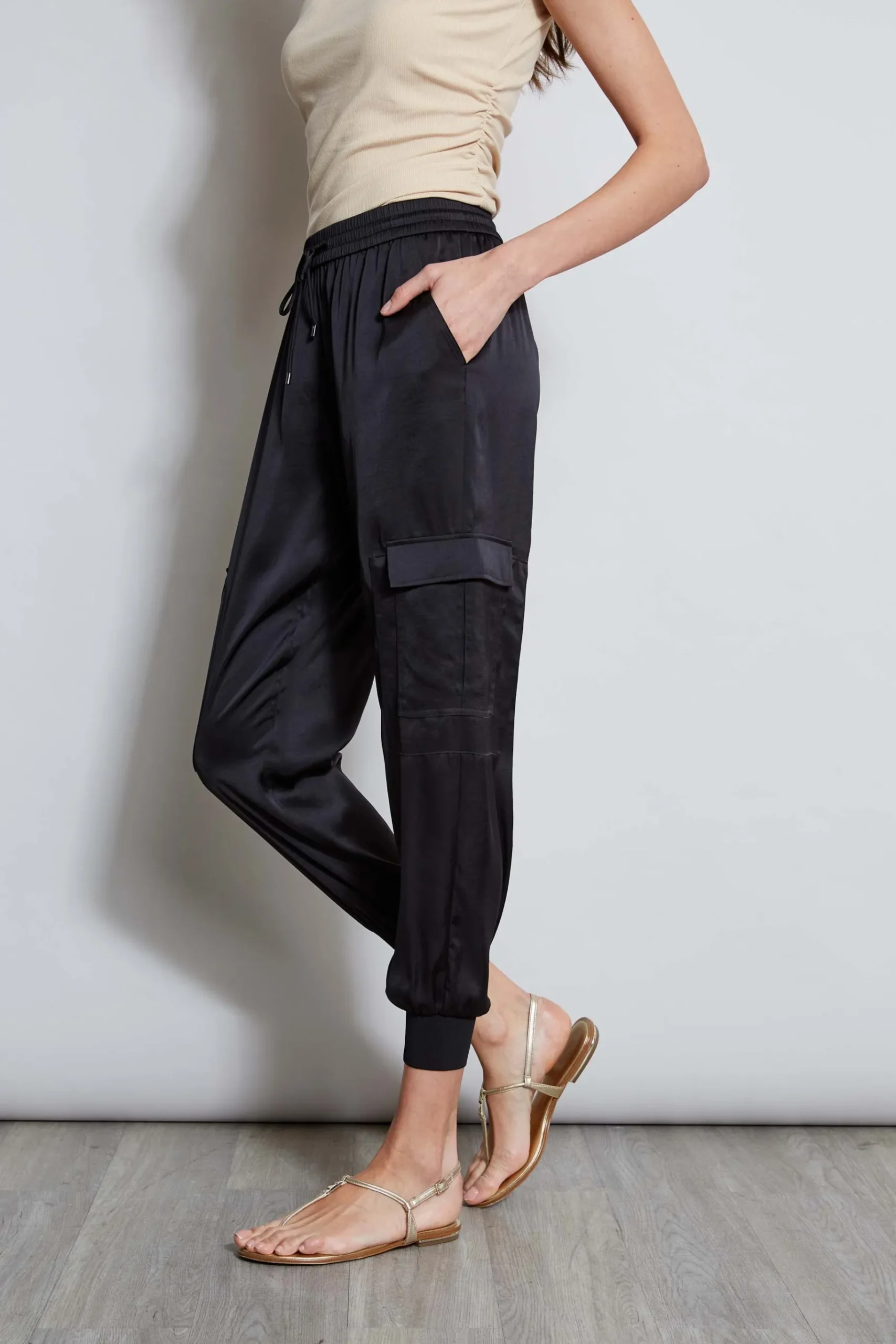 Elie Tahari Satin Cargo Pant- Bottoms
