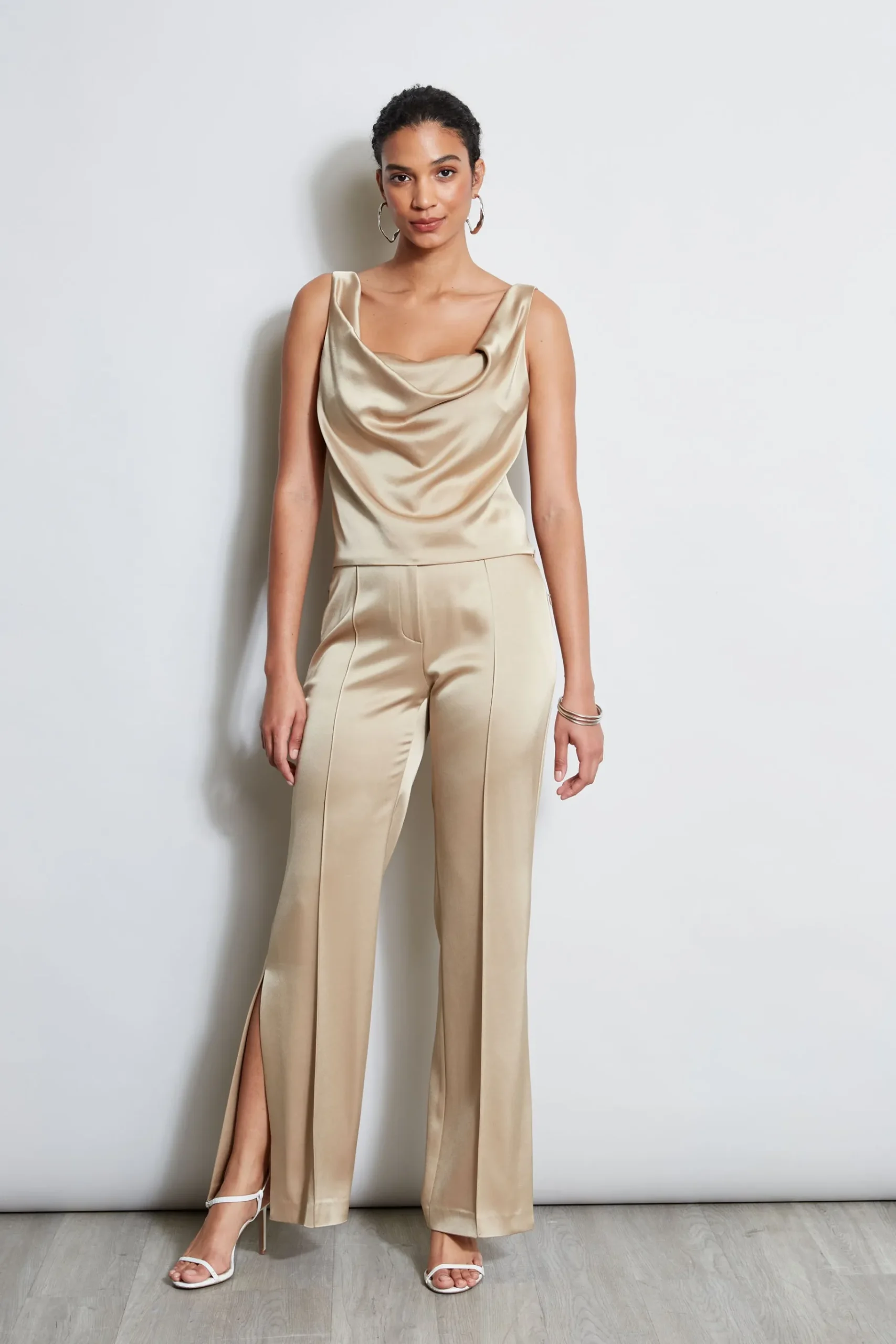 Elie Tahari Satin Cowl Cami- Tops & Sweaters