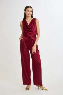 Elie Tahari Satin Cowl Top- Tops & Sweaters