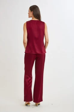 Elie Tahari Satin Cowl Top- Tops & Sweaters