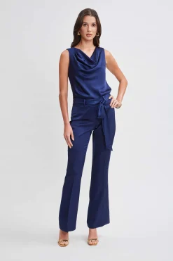 Elie Tahari Satin Cowl Top- Tops & Sweaters