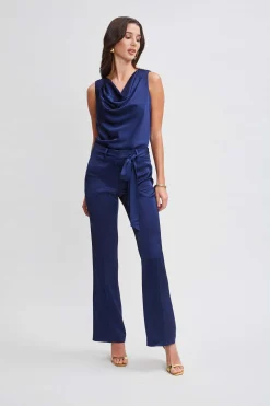 Elie Tahari Satin Cowl Top- Tops & Sweaters