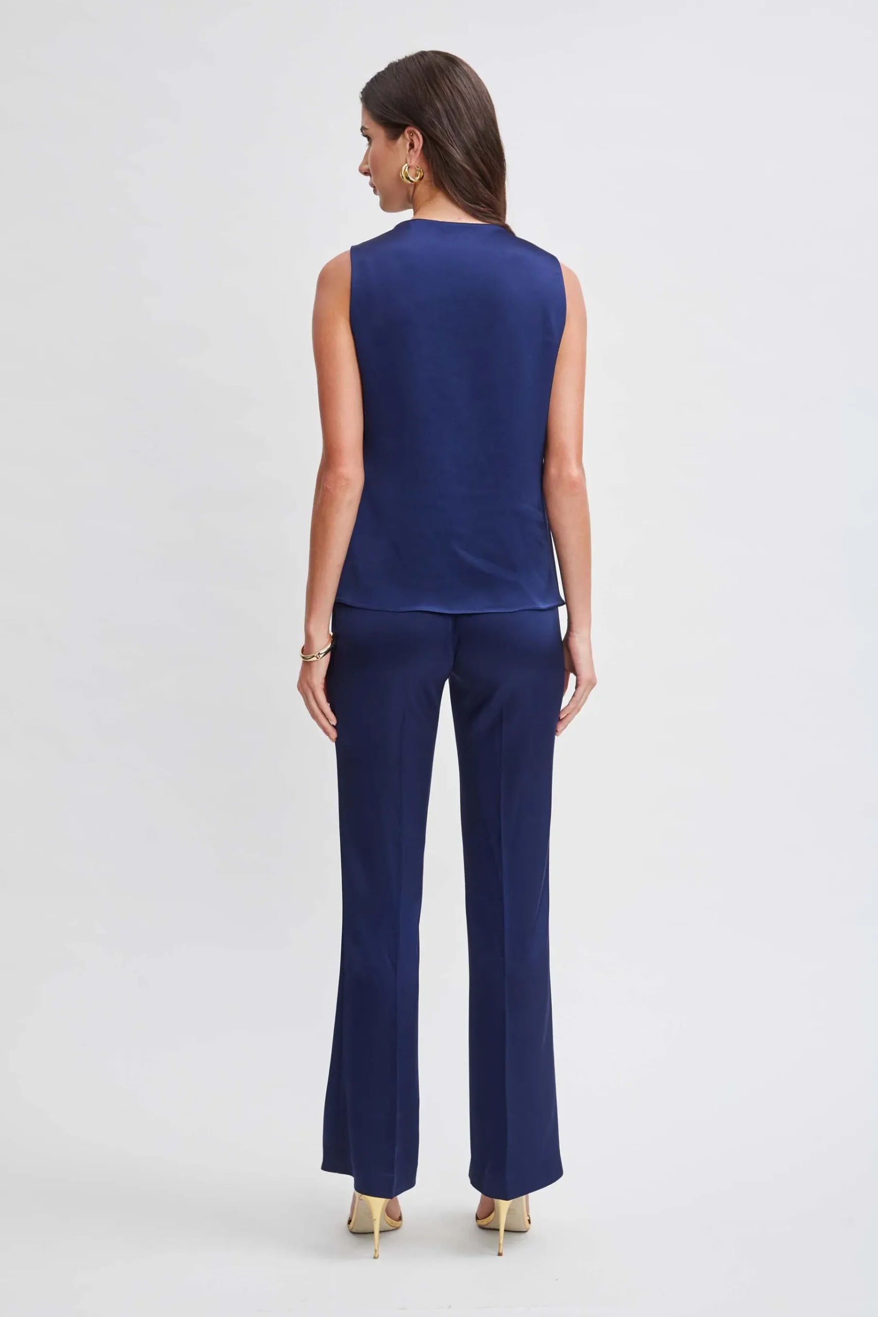 Elie Tahari Satin Cowl Top- Tops & Sweaters