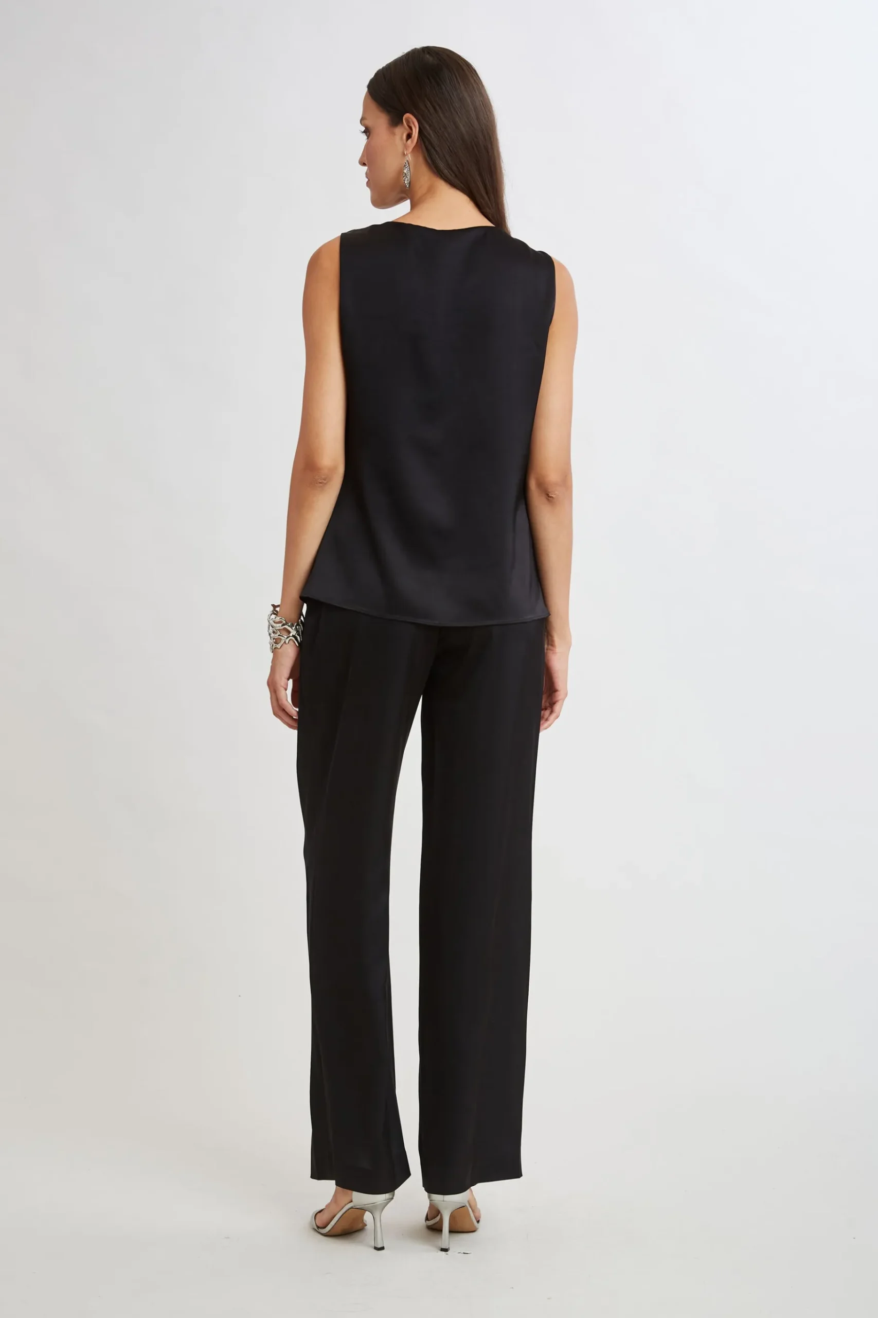 Elie Tahari Satin Cowl Top- Tops & Sweaters|Suiting