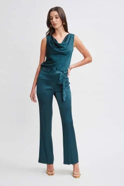 Elie Tahari Satin Cowl Top- Tops & Sweaters