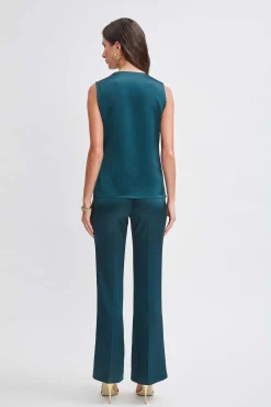 Elie Tahari Satin Cowl Top- Tops & Sweaters