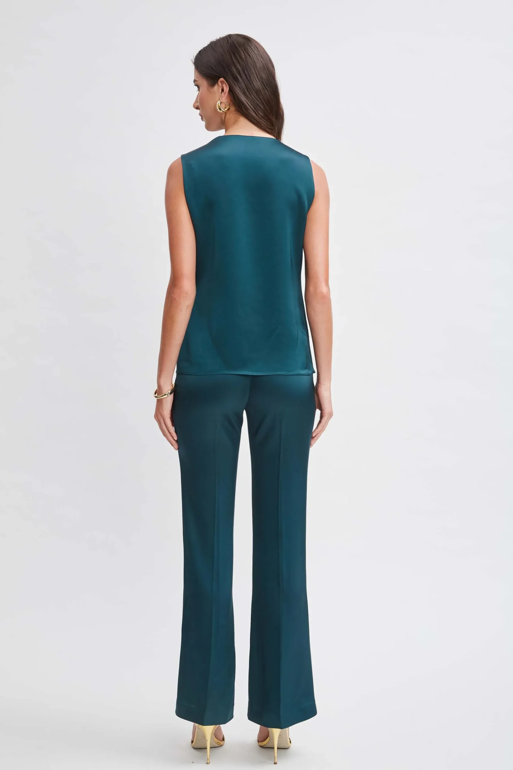 Elie Tahari Satin Cowl Top- Tops & Sweaters