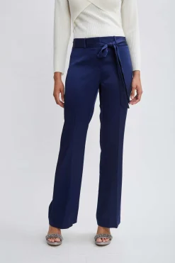 Elie Tahari Satin Fit & Flare Sash Pant- Bottoms