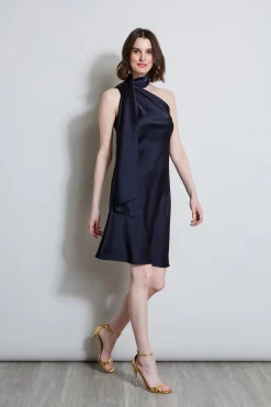Elie Tahari Satin Scarf Dress- Dresses & Jumpsuits|Short Dresses