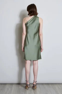 Elie Tahari Satin Scarf Dress- Dresses & Jumpsuits|Short Dresses