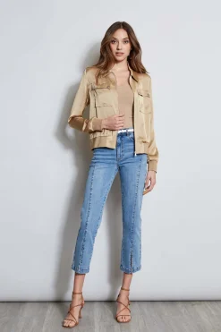 Elie Tahari Satin Utility Pocket Jacket- Jackets & Blazers