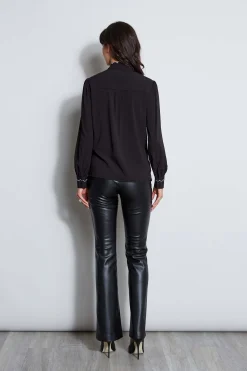 Elie Tahari Scallop Button Down Shirt- Tops & Sweaters