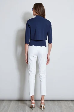 Elie Tahari Scallop Cardigan- Tops & Sweaters