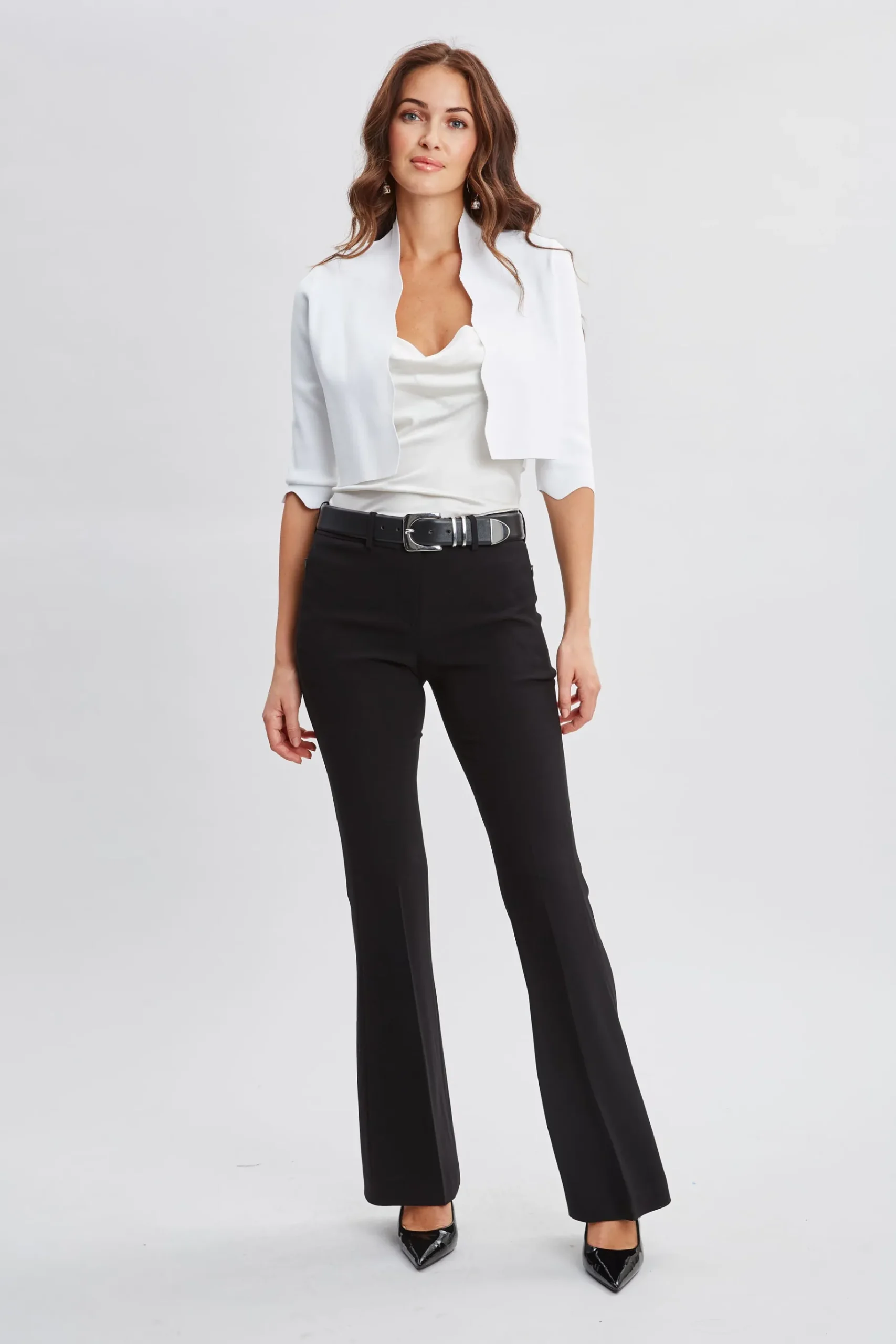 Elie Tahari Scallop Cardigan- Tops & Sweaters