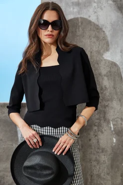 Elie Tahari Scallop Hem Sweater Tank- Tops & Sweaters