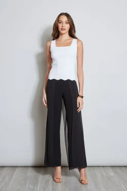 Elie Tahari Scallop Hem Sweater Tank- Tops & Sweaters