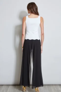 Elie Tahari Scallop Hem Sweater Tank- Tops & Sweaters