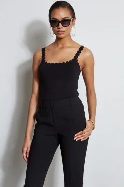 Elie Tahari Scallop Knit Tank- Tops & Sweaters