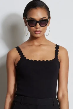 Elie Tahari Scallop Knit Tank- Tops & Sweaters