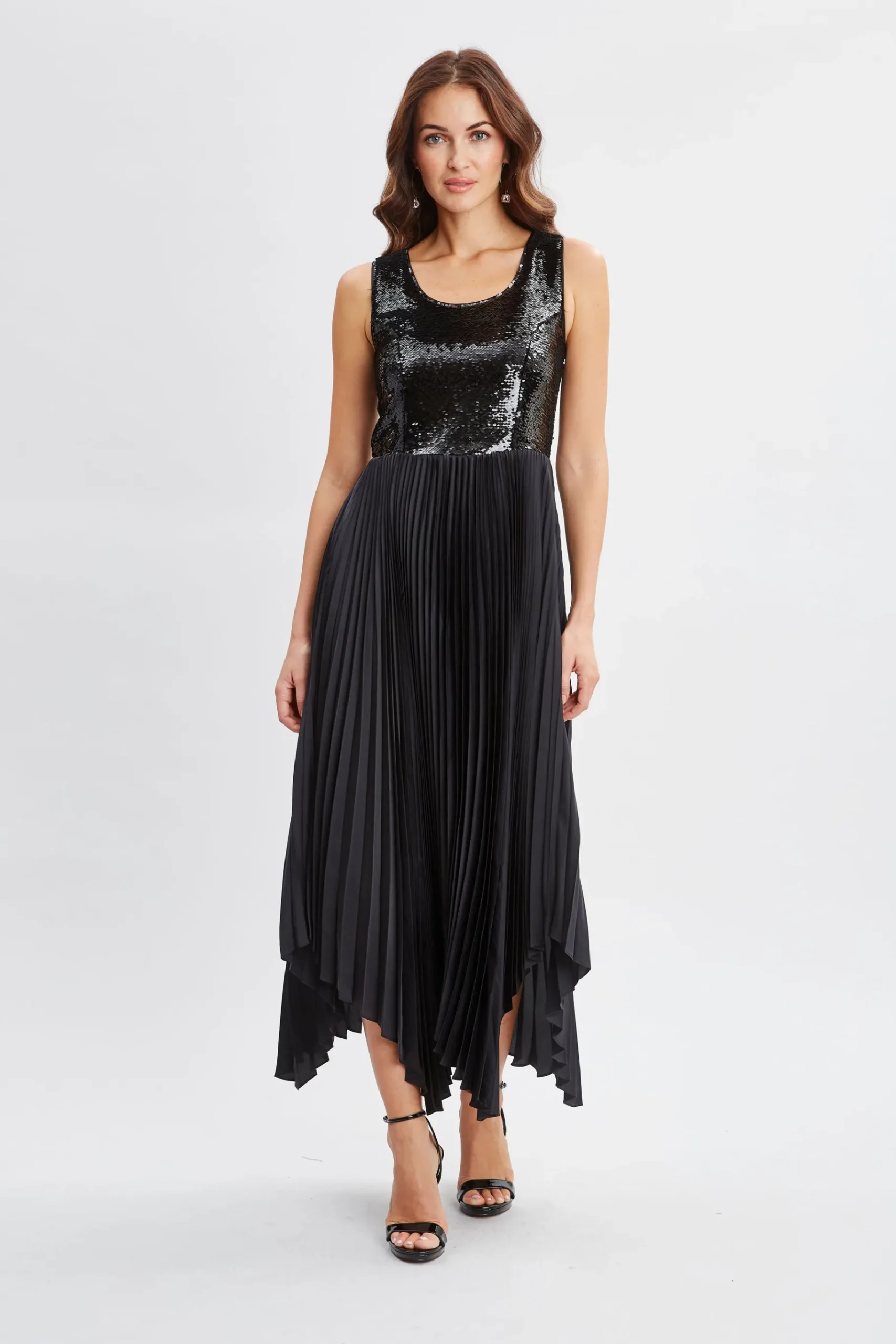 Elie Tahari Sequin Bodice Pleated Dress- Dresses & Jumpsuits