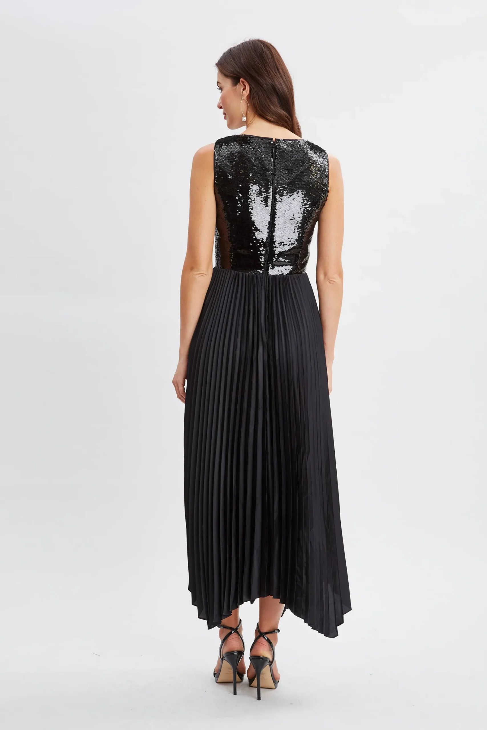 Elie Tahari Sequin Bodice Pleated Dress- Dresses & Jumpsuits