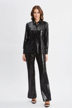 Elie Tahari Sequin Button Down Shirt- Tops & Sweaters