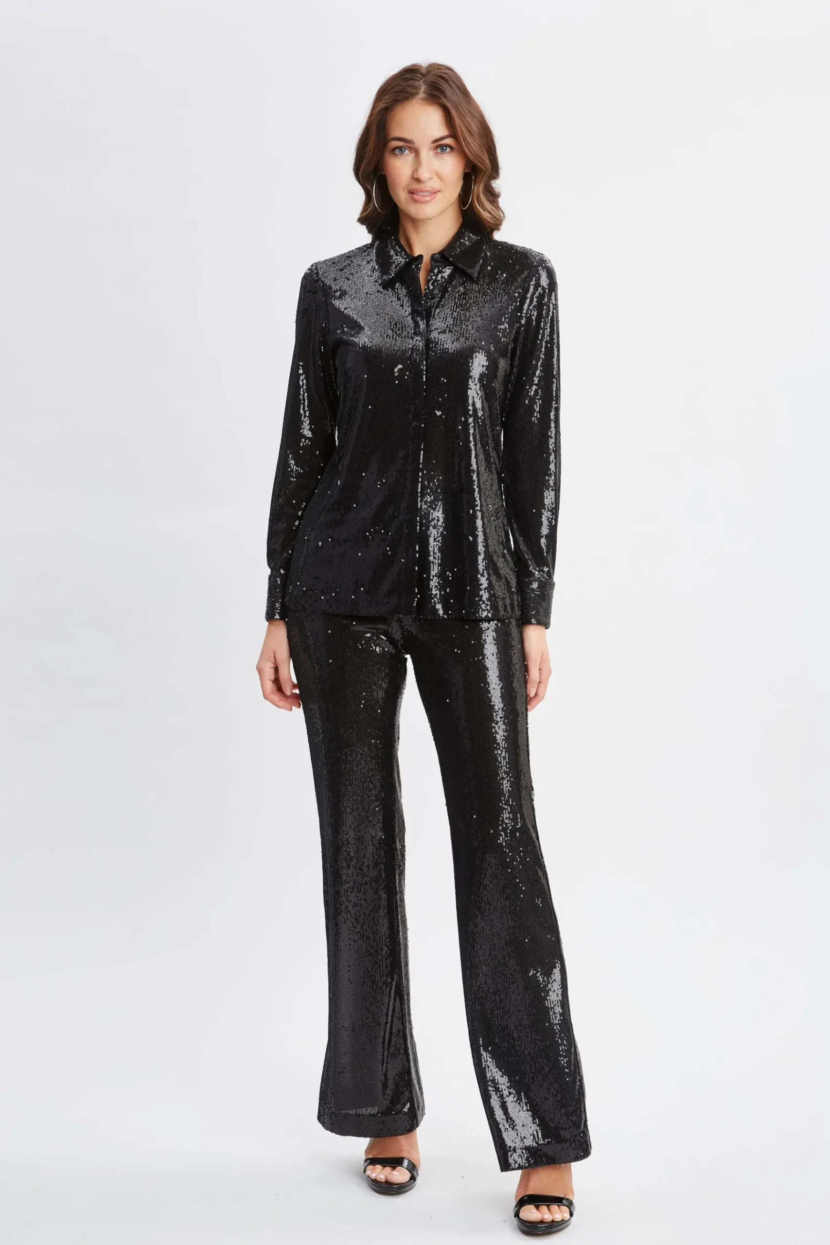 Elie Tahari Sequin Button Down Shirt- Tops & Sweaters