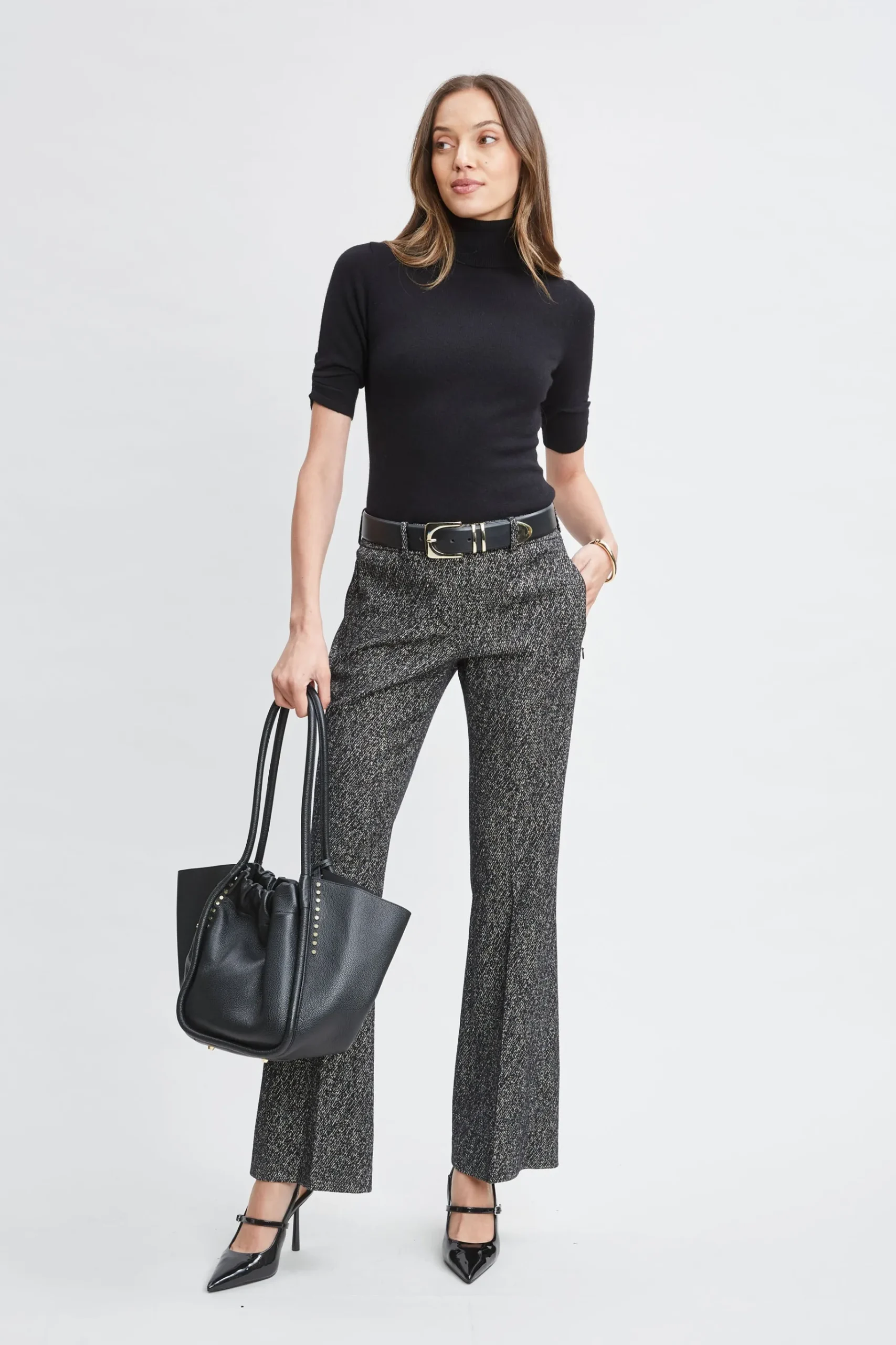 Elie Tahari Short Sleeve Cashmere Wool Sweater- Tops & Sweaters