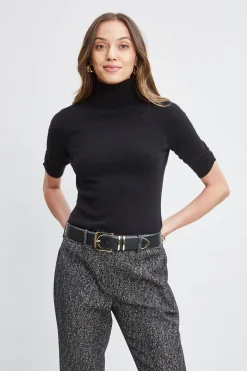 Elie Tahari Short Sleeve Cashmere Wool Sweater- Tops & Sweaters