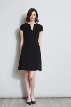 Elie Tahari Short Sleeve Dart Dress- Dresses & Jumpsuits|Short Sleeve Dresses