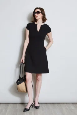 Elie Tahari Short Sleeve Dart Dress- Dresses & Jumpsuits|Short Sleeve Dresses