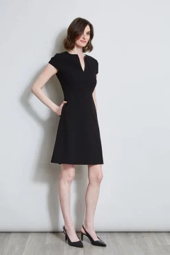 Elie Tahari Short Sleeve Dart Dress- Dresses & Jumpsuits|Short Sleeve Dresses