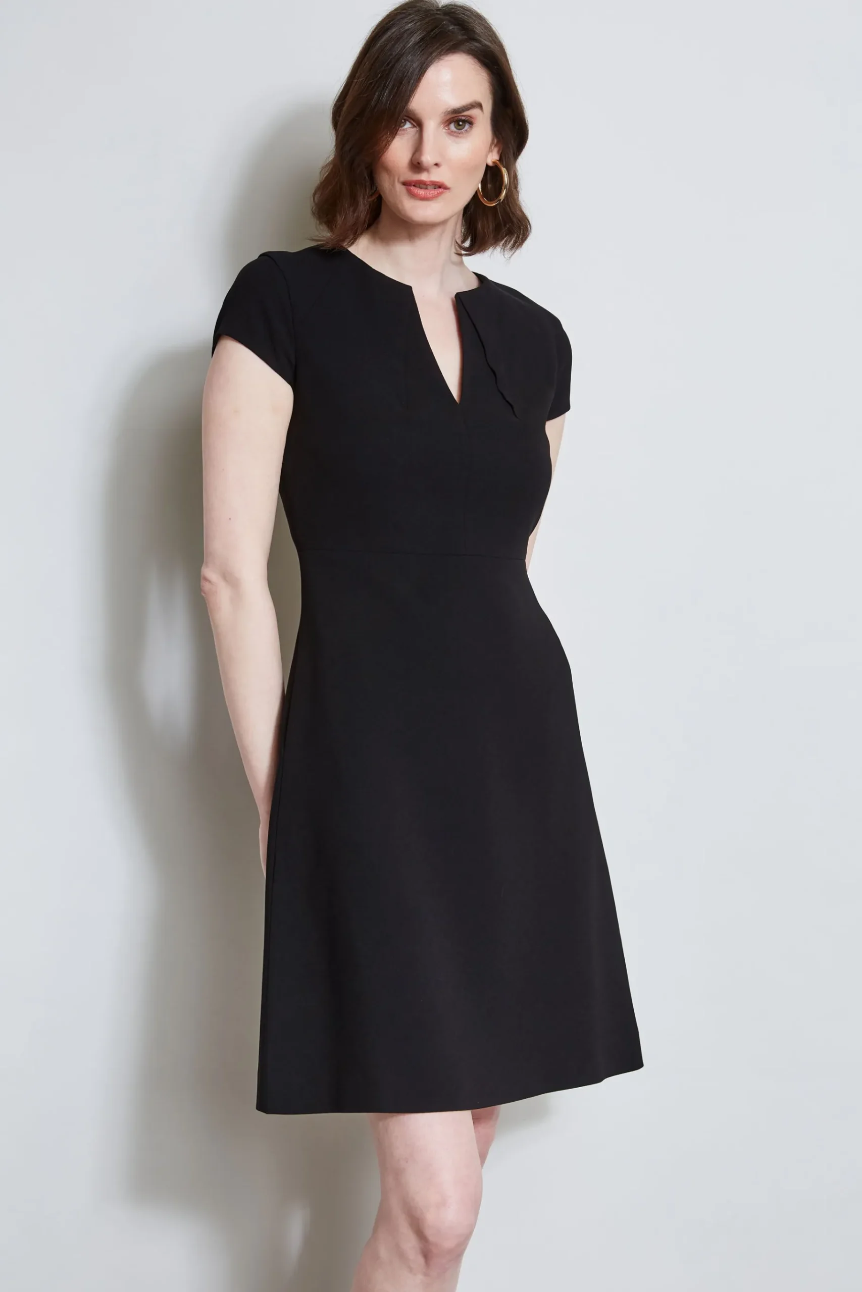 Elie Tahari Short Sleeve Dart Dress- Dresses & Jumpsuits|Short Sleeve Dresses