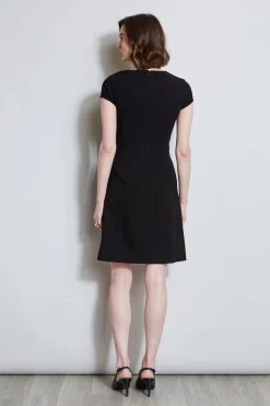 Elie Tahari Short Sleeve Dart Dress- Dresses & Jumpsuits|Short Sleeve Dresses
