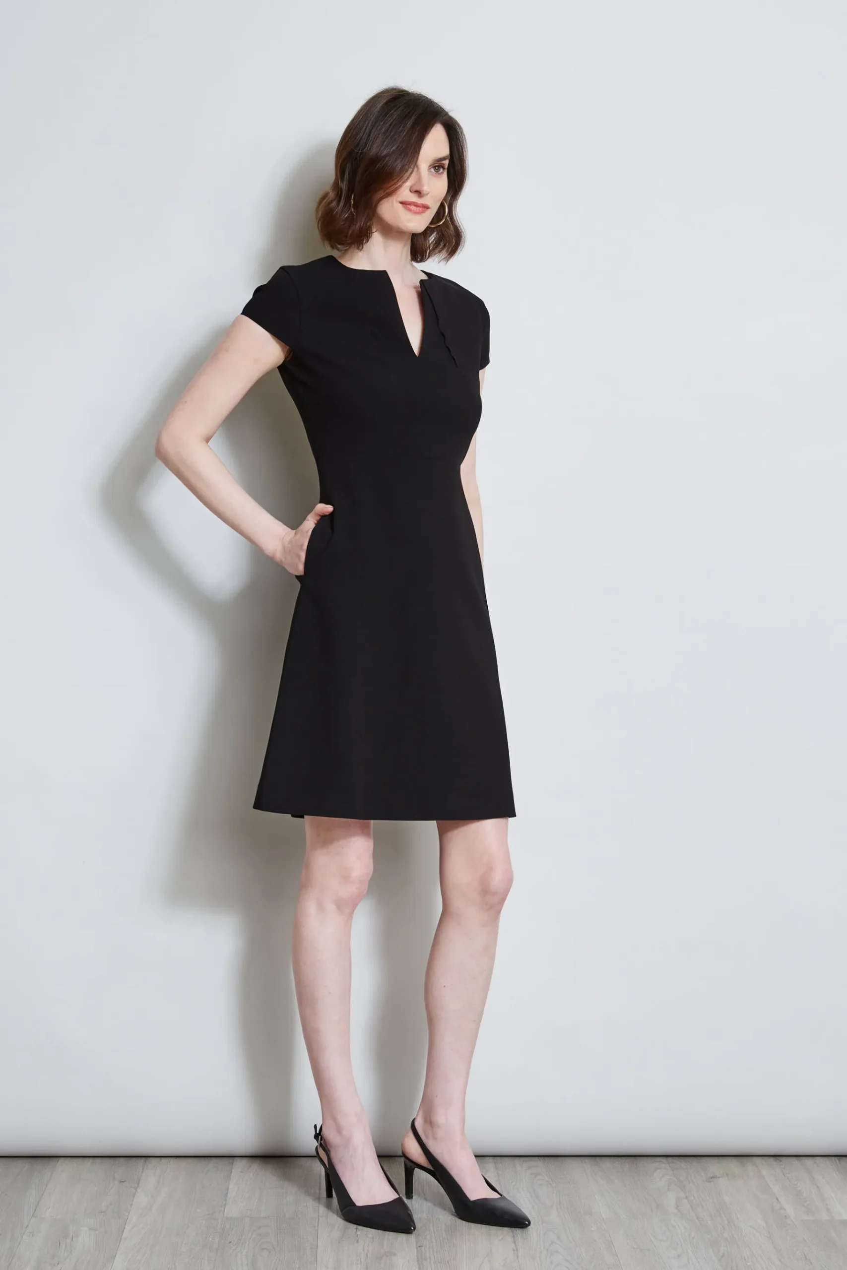 Elie Tahari Short Sleeve Dart Dress- Dresses & Jumpsuits|Short Sleeve Dresses
