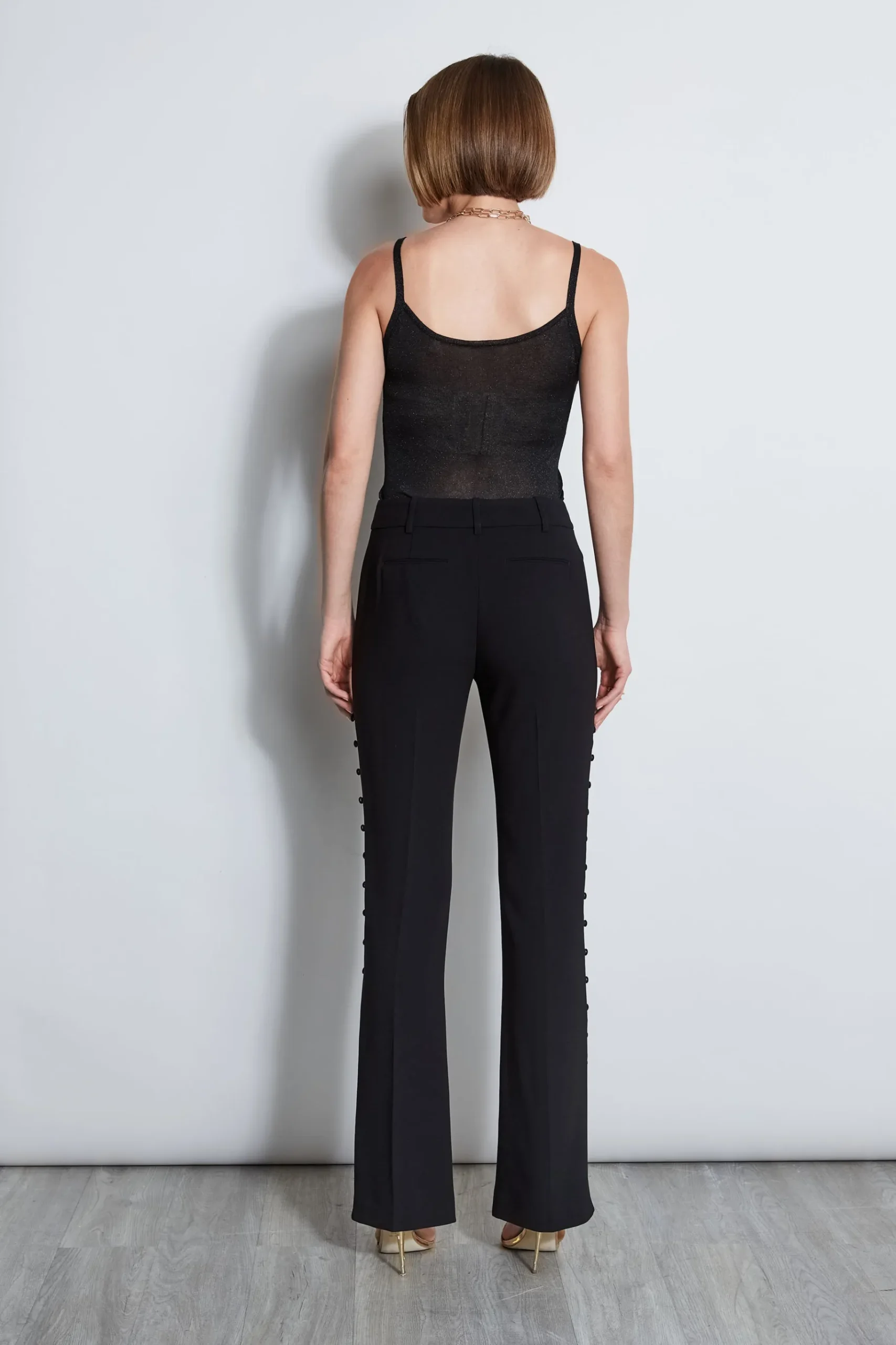 Elie Tahari Side Button Crepe Pant- Bottoms|Suiting