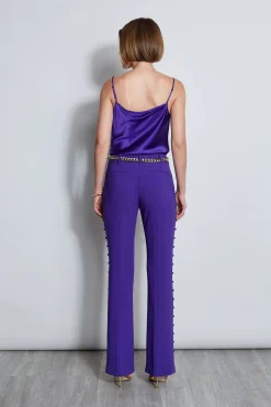 Elie Tahari Side Button Crepe Pant- Bottoms|Suiting