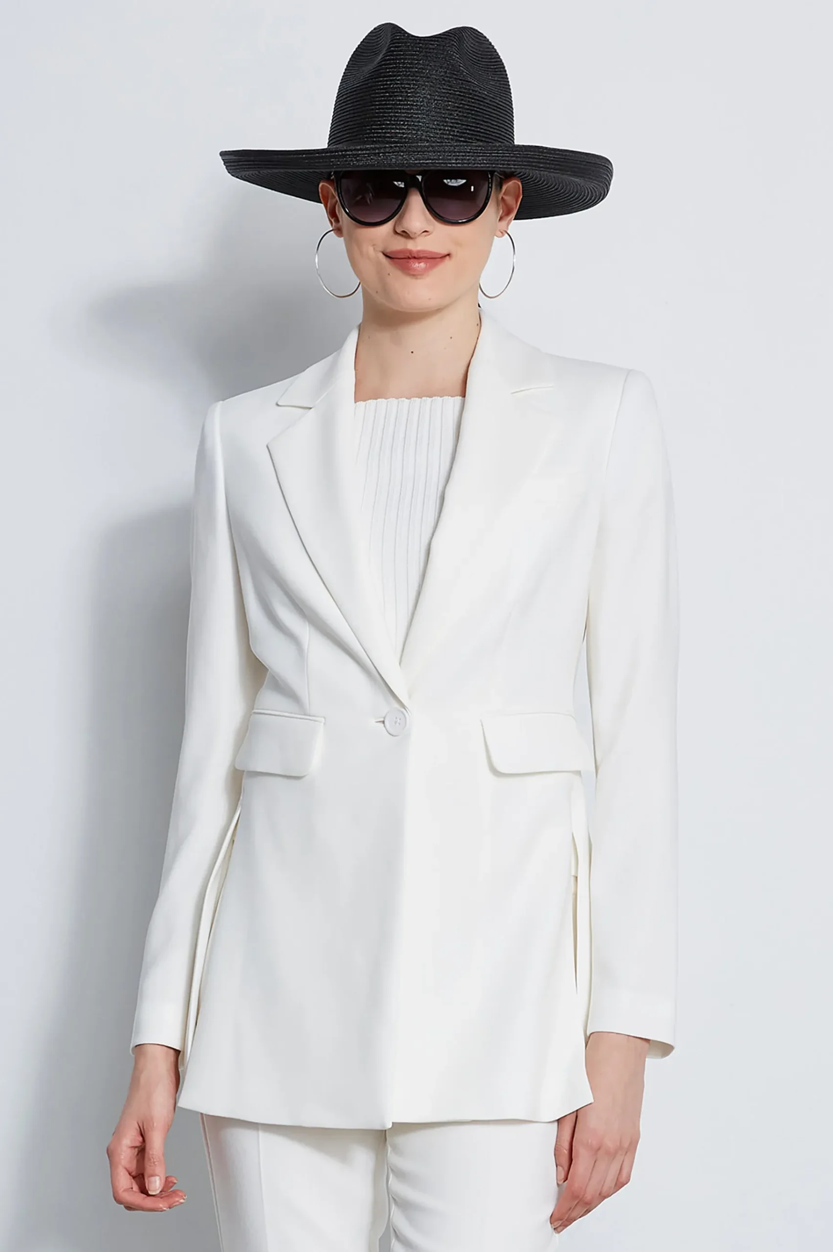 Elie Tahari Side Slit Blazer- Jackets & Blazers