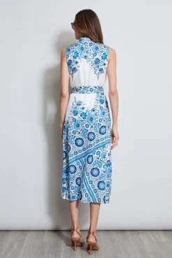 Elie Tahari Silk Cascade Garden Shirt Dress- Dresses & Jumpsuits|Midi Dresses