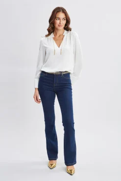 Elie Tahari Silk Chain Tassel Shirt- Tops & Sweaters