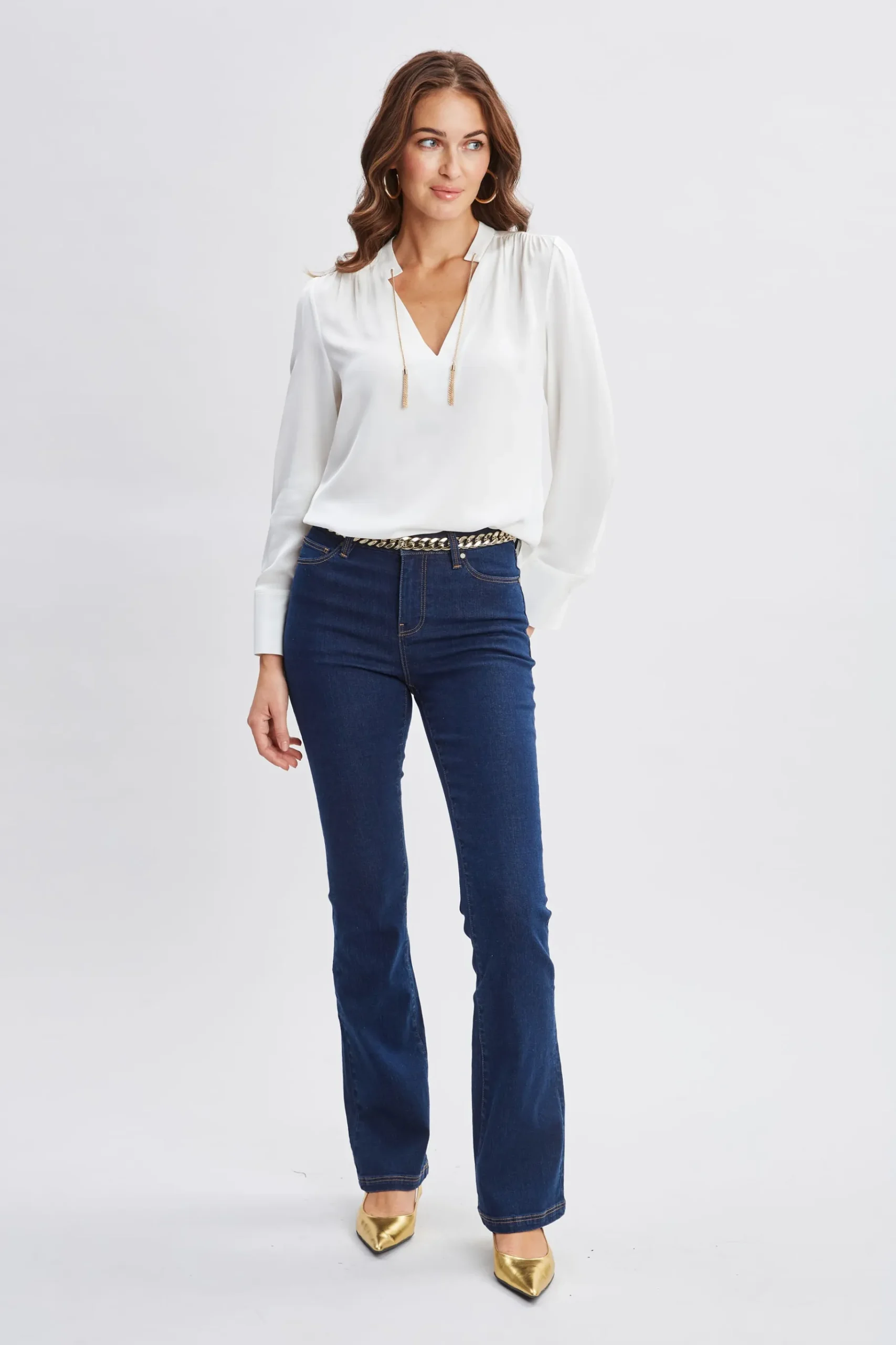 Elie Tahari Silk Chain Tassel Shirt- Tops & Sweaters