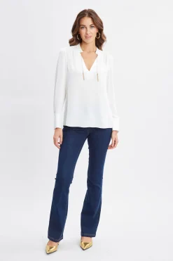 Elie Tahari Silk Chain Tassel Shirt- Tops & Sweaters
