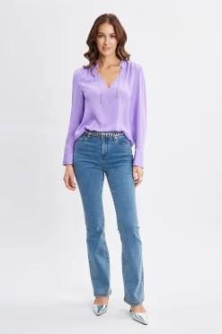 Elie Tahari Silk Chain Tassel Shirt- Tops & Sweaters