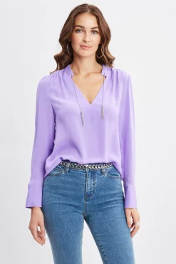 Elie Tahari Silk Chain Tassel Shirt- Tops & Sweaters