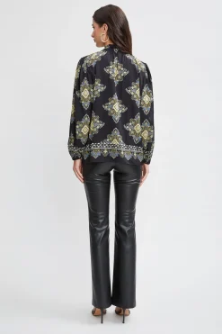 Elie Tahari Silk Geometric Shirt- Tops & Sweaters