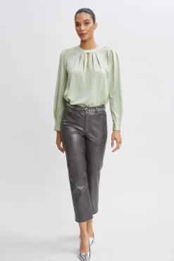 Elie Tahari Silk Keyhole Shirt- Tops & Sweaters