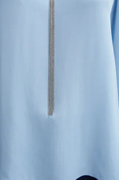 Elie Tahari Silk Long Sleeve Chain Shirt- Tops & Sweaters