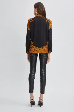 Elie Tahari Silk Paisley Button Down Shirt- Tops & Sweaters